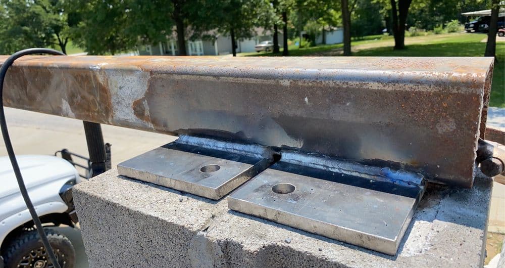 Gallery photos for Custom Structural Steel Beam Installation on a Residential Stone Column in Troy MO: Image #1