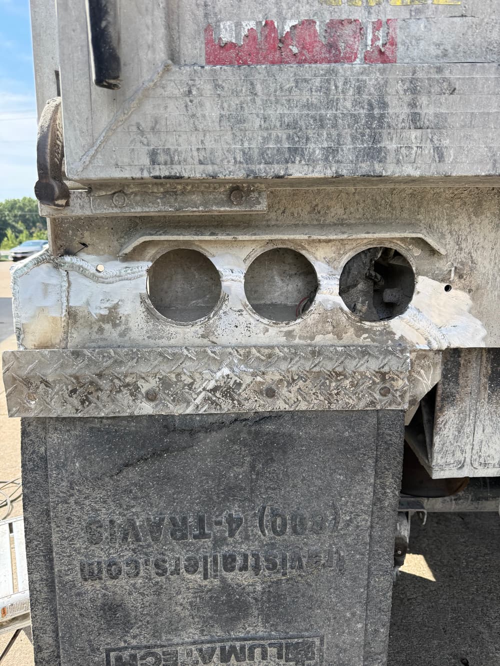 Gallery photos for Dump Body Aluminum Repair - Mud Flap Mount and Taillight Housing Fix: Image #1